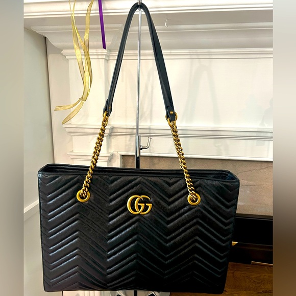 GUCCI GG Marmont Zip Tote Matelasse Leather EUC - Picture 1 of 15